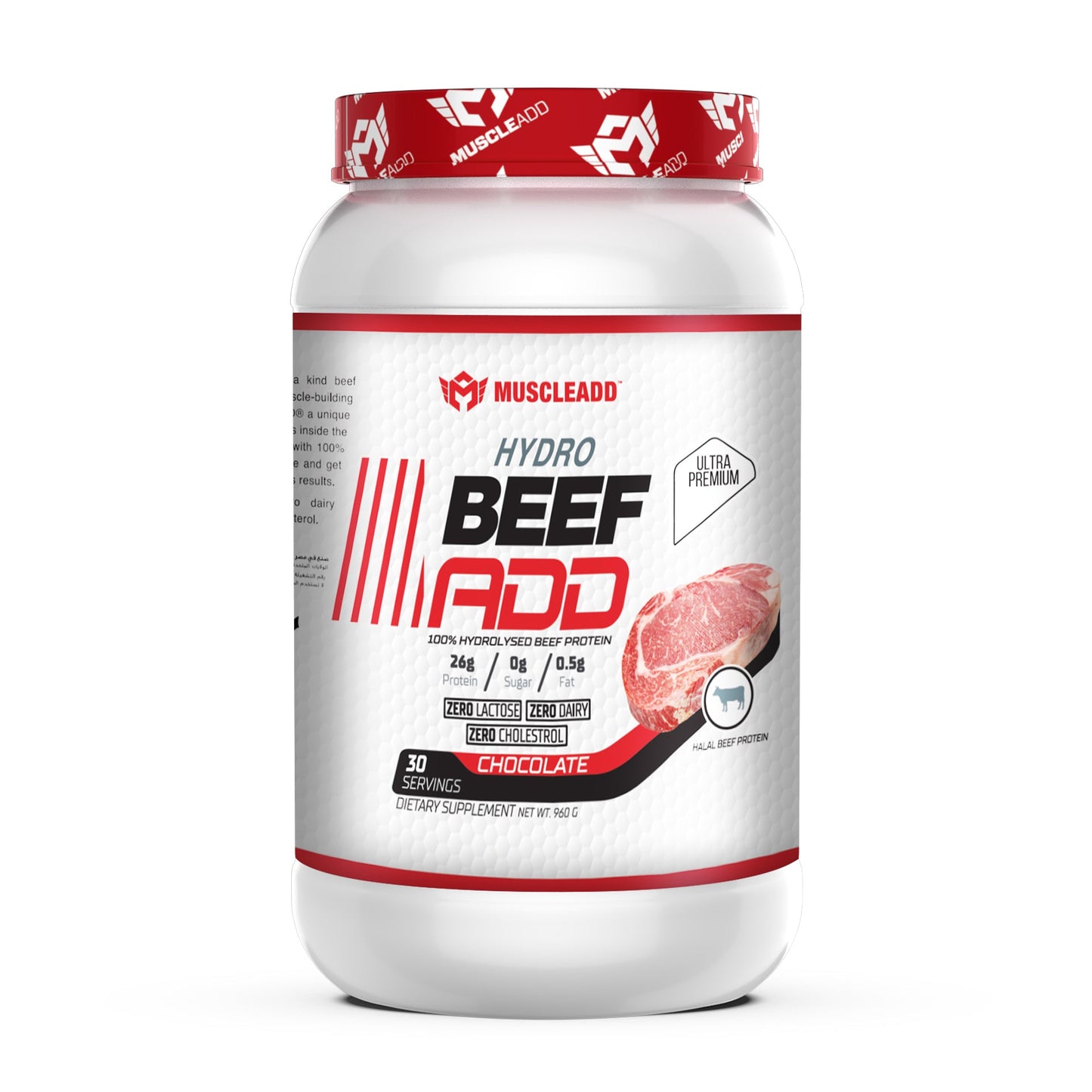 Hydro Beef Add 100% Hydrolyzed Beef Protein-30Serv.-960g.-Chocolate