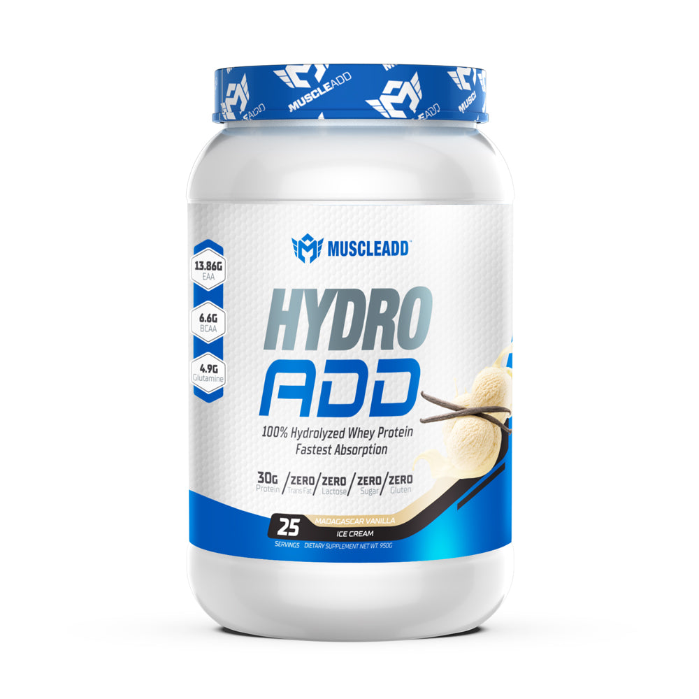 Muscle Add Hydro Add 100%Hydrolyzed Whey Protein Fastest Absorption-25Serv.-950G