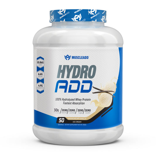 Muscle Add Hydro Add 100%Hydrolyzed Whey Protein Fastest Absorption-50Serv.-1900G.